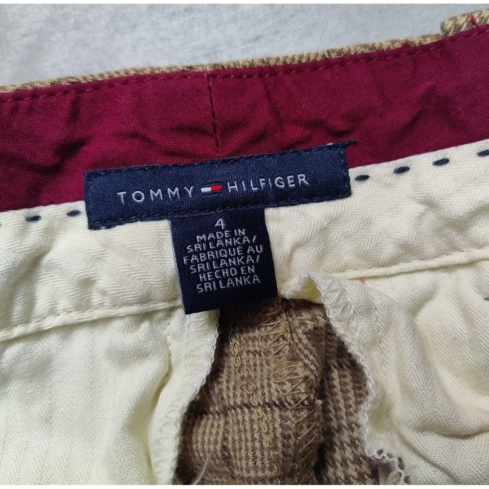 TOMMY‎ HILFIGER Women Size 4 Brown Plaid Cotton 13